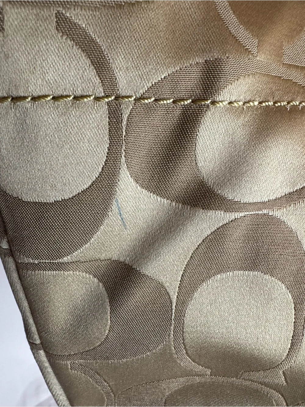 #342 Coach Signature Khaki Canvas Jacquard & Leather Tote Bag